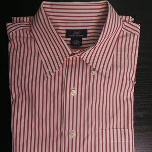 Brooks Brother Red/White Striped Shirt sz X Large